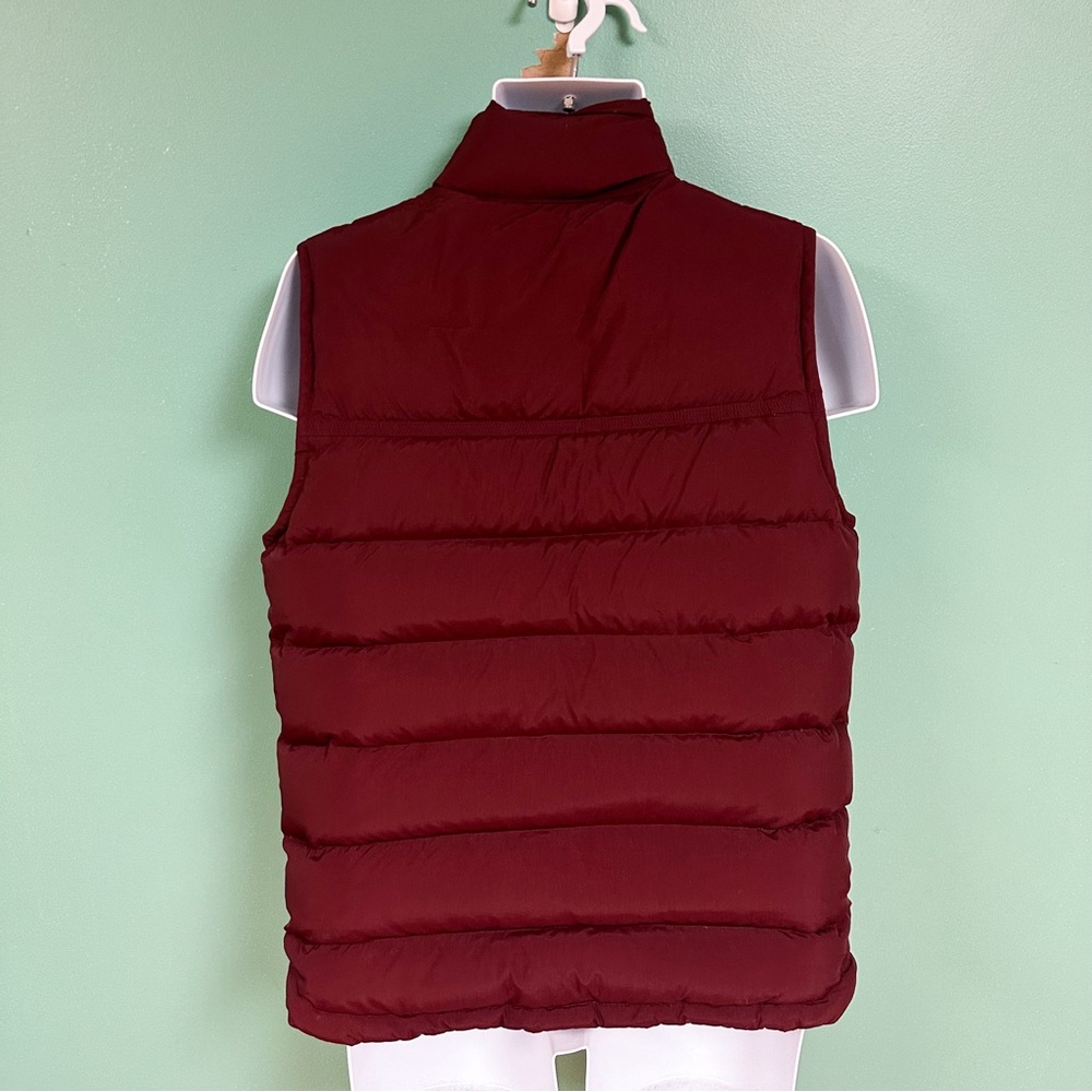 Timberland Maroon Zip Up Snap Closure Puffer Vest Mens Size M View 6
